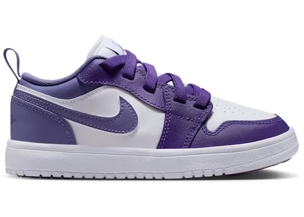 Детские кроссовки Jordan 1 Low ALT Court Purple, бело-аметистовые