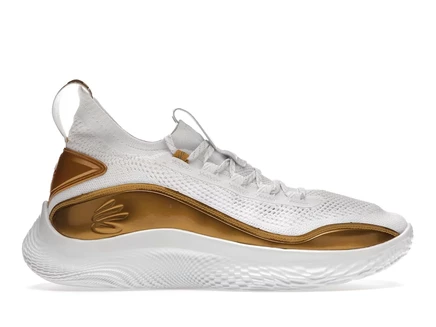 Мужские кроссовки Under Armour Curry Flow 8, бело-золотые