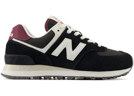 Женские кроссовки New Balance 574, черные/белые/бордовые