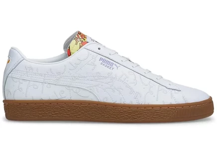 Мужские кеды Puma Basket Britto, белые с коричневой подошвой