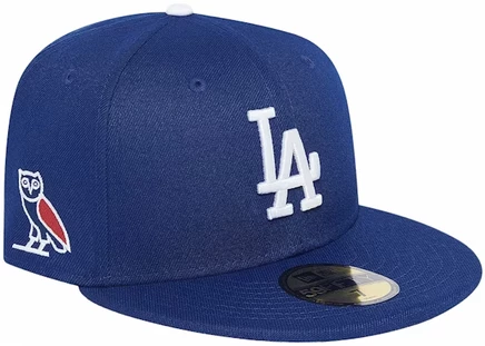 Мужская кепка OVO x MLB New Era LA Dodgers, синяя