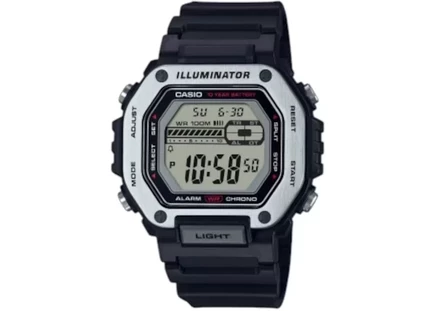 Мужские часы Casio MWD-110H-1A корпус 50.8 мм, резиновый ремешок, черный