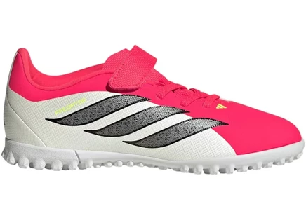 Детские бутсы adidas predator club fg/mg, красно-черно-белые