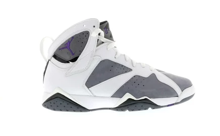 Мужские кроссовки Jordan 7 Retro Flint, бело-серо-фиолетовые