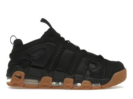 Мужские кроссовки Nike Air More Uptempo Low, черные с коричневой подошвой