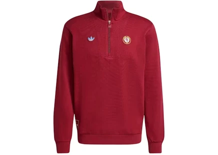 Мужская толстовка Adidas Aston Villa на молнии, бордовая