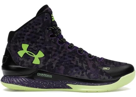Кроссовки Under Armour Curry 1, черный/зеленый/фиолетовый