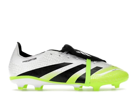 Мужские бутсы Adidas Predator League Fold-Over Tongue FG/MG, бело-черно-лимонные