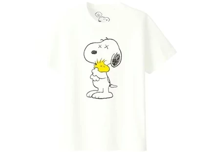 Унисекс футболка KAWS x Uniqlo x Peanuts Snoopy & Woodstock, белая