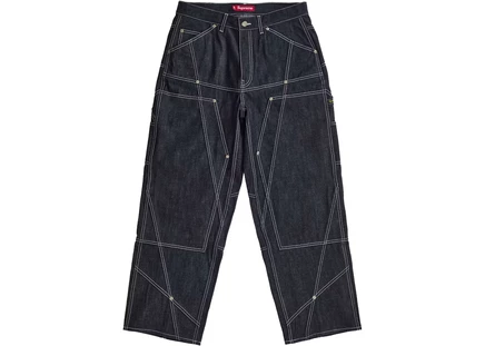 Supreme Contrast Stitch Double Knee Painter Jean Rigid Indigo rigid indigo