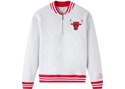 Мужская толстовка OVO NBA quarter-zip, серый меланж