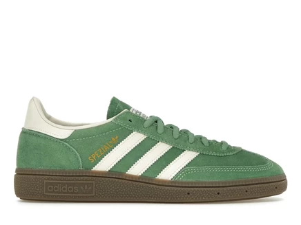 Мужские кроссовки Adidas Handball Spezial замшевые, зеленые/кремово-белые