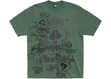 Stussy Skulls Pigment Dyed Tee Pine pine