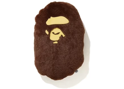 Подушка Bape Ape Head, коричневая