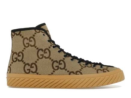 Мужские кеды Gucci Maxi GG High Top, бежево-эбеновые