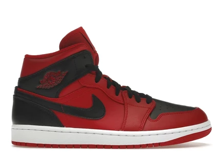Мужские кроссовки Jordan 1 Mid Reverse Bred, красно-черные