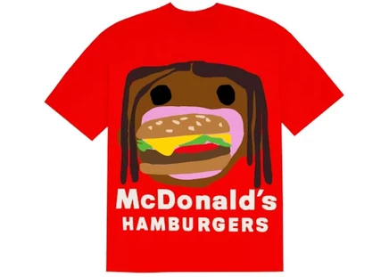 Мужская футболка Travis Scott x CPFM Burger Mouth, красная