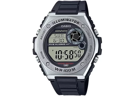 Мужские часы Casio G-Shock MWD-100H-1A, 51 мм, корпус нерж. сталь, цифровые