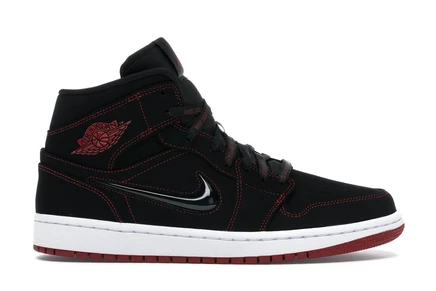 Мужские кроссовки Jordan 1 Mid Fearless, черно-красные