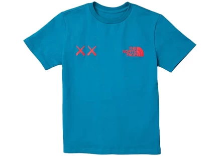 Футболка для детей KAWS x The North Face, бирюзовая