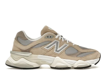 Мужские кроссовки New Balance 9060 из замши и сетки, бежево-серые