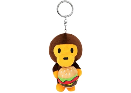 BAPE Baby Milo Burger Plush Keychain Brown brown