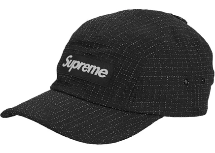 Унисекс кепка Supreme Glow Ripstop camp cap, черная