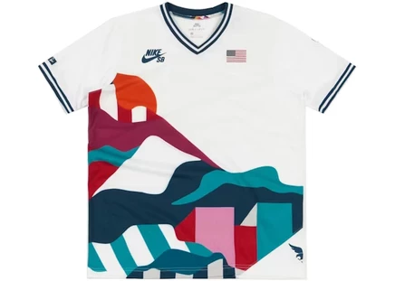 Мужская футболка-джерси Nike SB x Parra USA Federation Kit, бело-синяя
