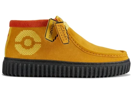 Мужские кроссовки Clarks Torhill Pikachu, замшевые, желтые