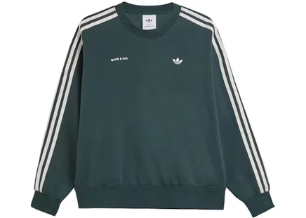 Женская толстовка adidas x sporty & rich, тёмно-зелёная