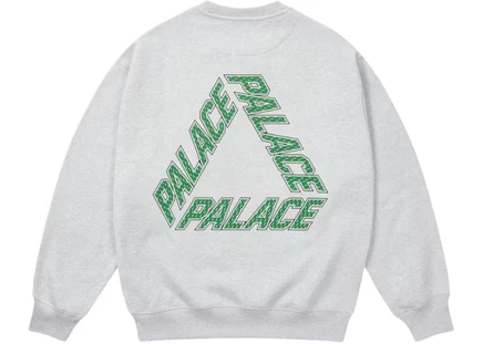 Мужской свитшот palace collegiate p3, серый меланж