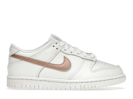 Детские кроссовки Nike Dunk Low GS, бело-розовые