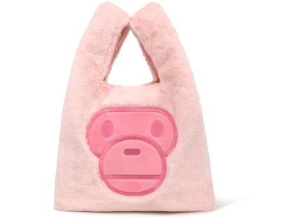Унисекс сумка-тоут Bape Baby Milo Fur, розовая