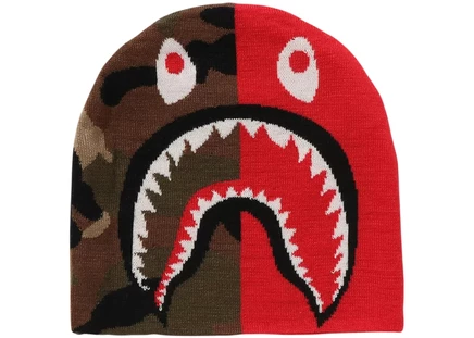 BAPE 1st Shark Knit Cap Red red