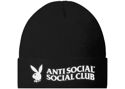 Мужская бини anti social social club x playboy, черная