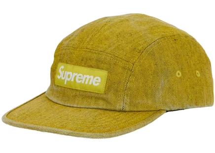 Унисекс кепка Supreme Coated Denim Camp, желтая