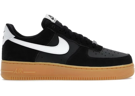 Мужские кроссовки Nike AF1 '07 LV8, черно-белые с коричневой подошвой