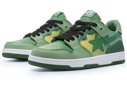 Мужские кроссовки Bape SK8 Sta, зеленый градиент