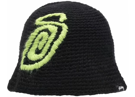 Мужская вязаная панама stussy swirly s, черная