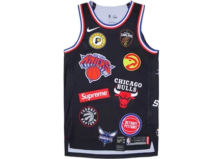 Мужская джерси Supreme x Nike NBA Teams, аутентичная, черная