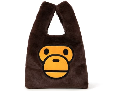 BAPE Baby Milo Fur Tote Bag Brown brown