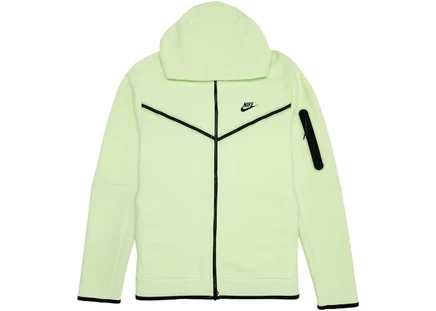 Мужская толстовка nike tech fleece на молнии, неоново-лайм/черная