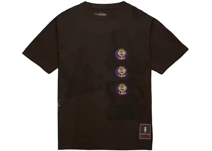 Унисекс футболка Travis Scott x Mitchell & Ness LSU Tigers Seal, коричневая