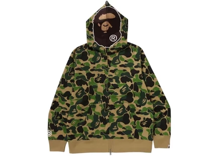 Мужская толстовка на молнии Bape ABC Camo 2nd Ape, зеленая