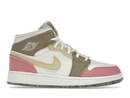 Детские кроссовки Jordan 1 Mid SE Pastel Grind (GS)