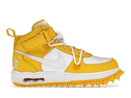 Мужские кроссовки Nike Air Force 1 Mid Off-White Varsity Maize, белые/кукурузные