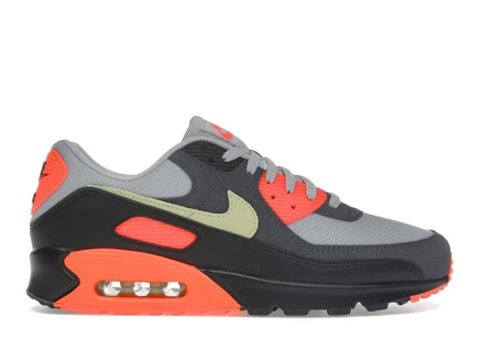 Мужские кроссовки Nike Air Max 90, светло-серые/красные/лимонные