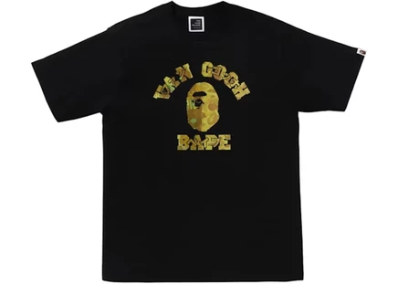 Мужская футболка Bape x Van Gogh Museum College Tee, черная