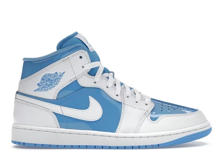 Мужские кроссовки Jordan 1 Mid Legend Blue, бело-голубые