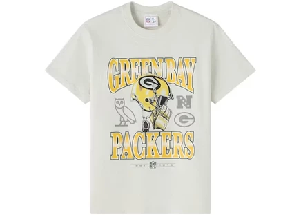 Мужская футболка OVO x NFL Green Bay Packers с принтом, серый меланж
